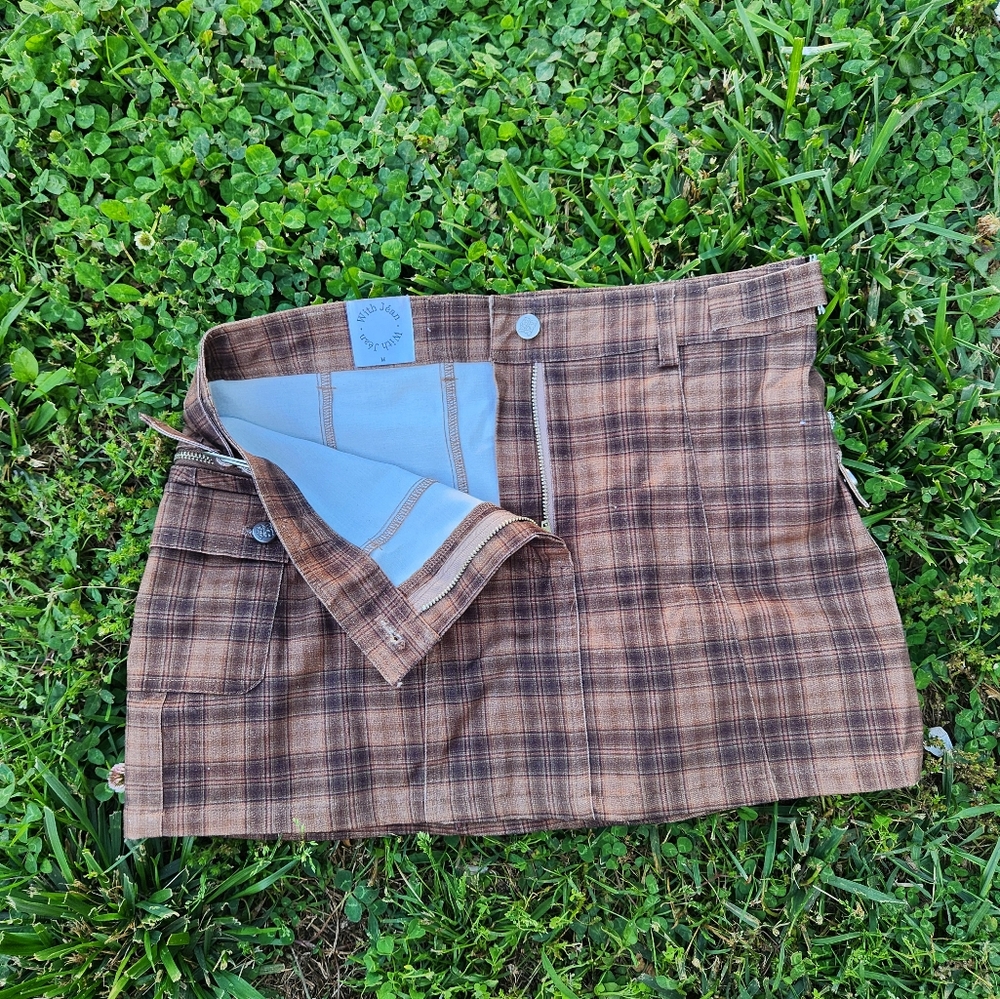 With Jéan plaid mini skirt